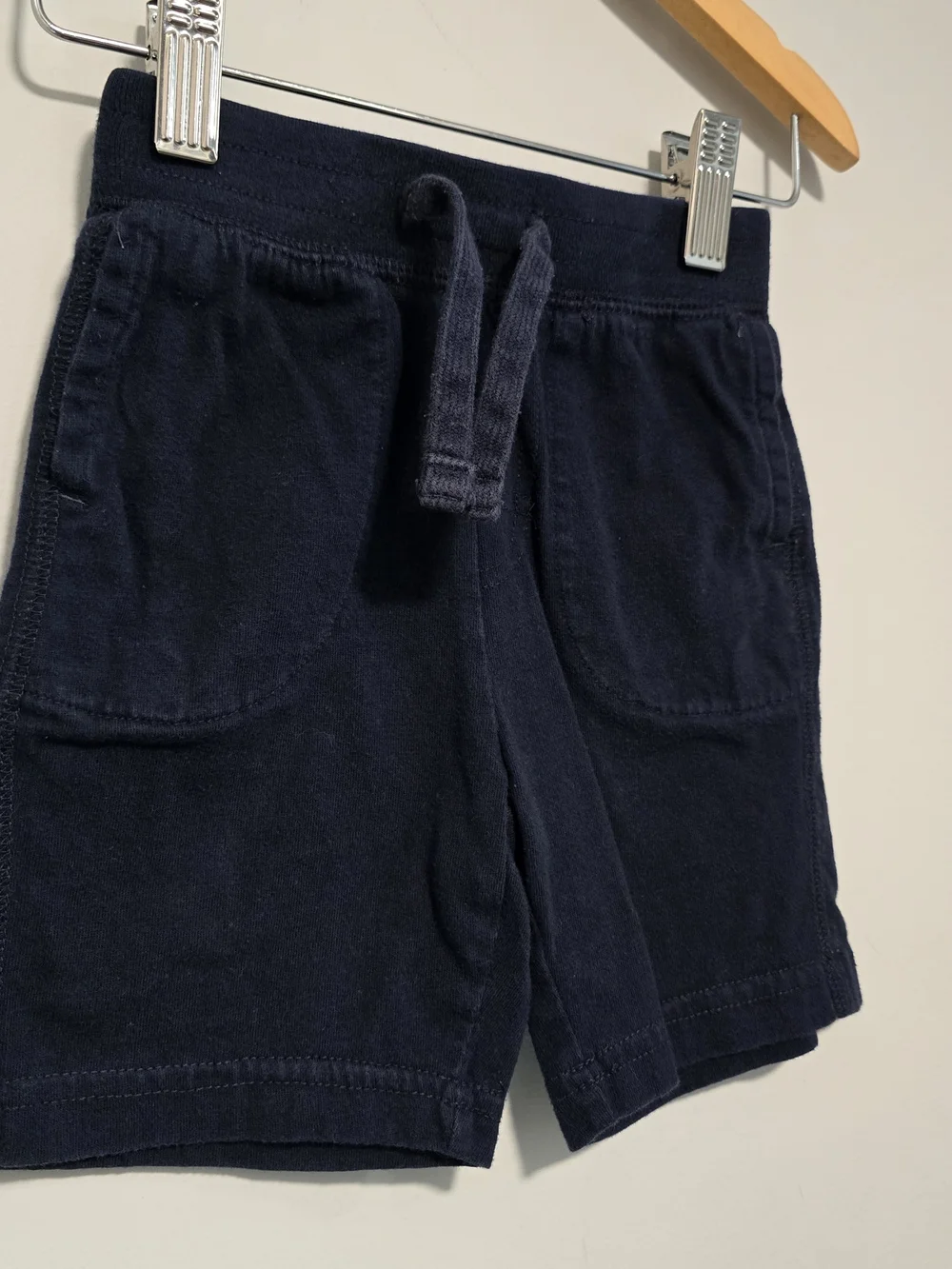 3 For $12 GAP Navy Soft Cotton Pull-On Shorts with Drawstring.